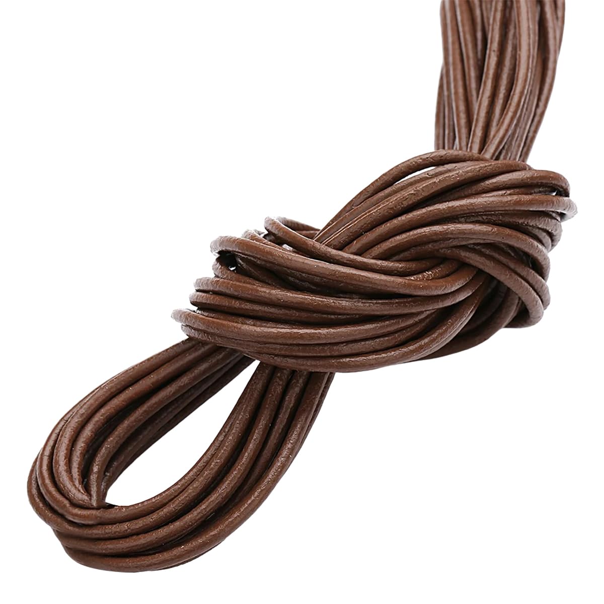 Cuerda de cuero de 3 mm marrón claro para manualidades y abalorios