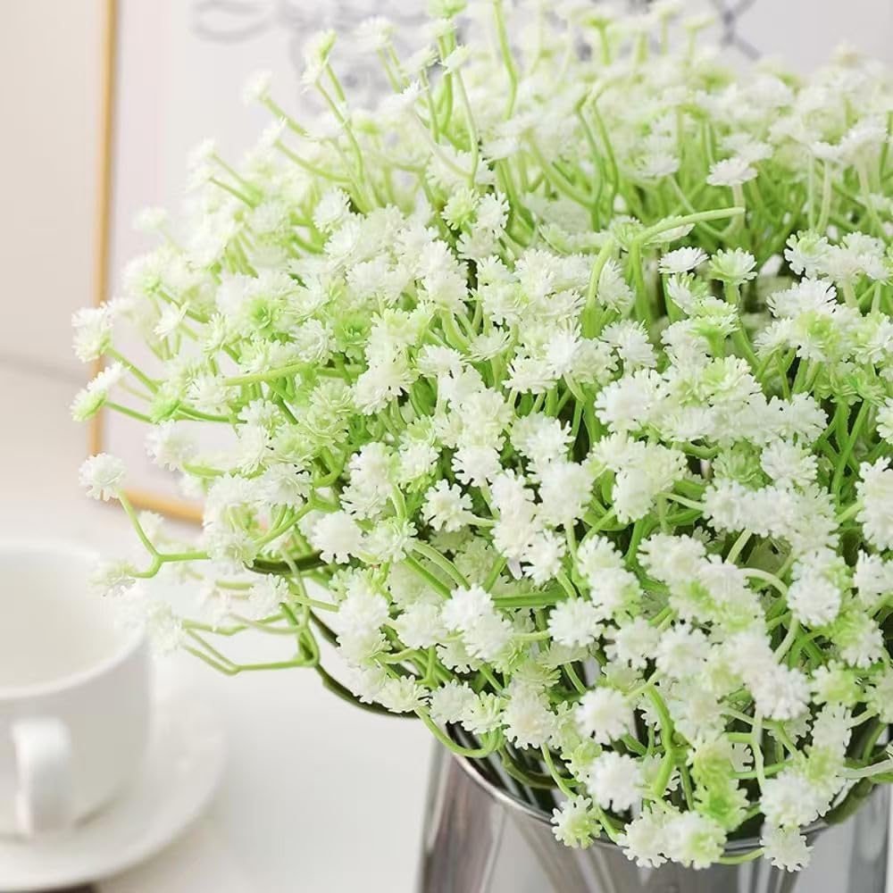 120-Pcs Baby Breath Artificial Flowers Bulk，Artificial Babys Breath Flowers White Artificial Flowers Gypsophila Decoracion for Wedding Party Home Decoration (120-PCS) - Image 2