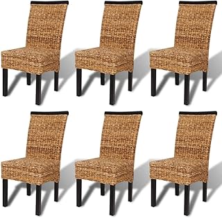 binzhoueushopping sillas de Comedor 6 Unidades de Abaca Marrones diseño único, Moderno y artístico Juego de sillas de Comedor