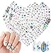 Produktbild NETUME 24 Blatt Nagelsticker Nagelaufkleber Selbstklebende Wassertransfer Nail Art Sticker Blumen Schmetterling Fingernägel Schablone Nagel Tattoos Aufkleber Nageldesign für Mädchen Frauen