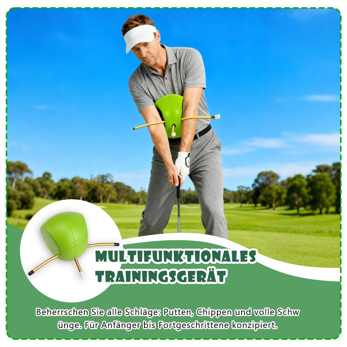Golf Trainingshilfen,Golf Training,Schwungtrainer FüR üBungen Zur Haltungskorrektur,Um Verschiedene SchläGe Zu Verbessern,Die Arm-KöRper-Koordination Zu Verbessern,Geeignet FüR AnfäNger Und Fortge