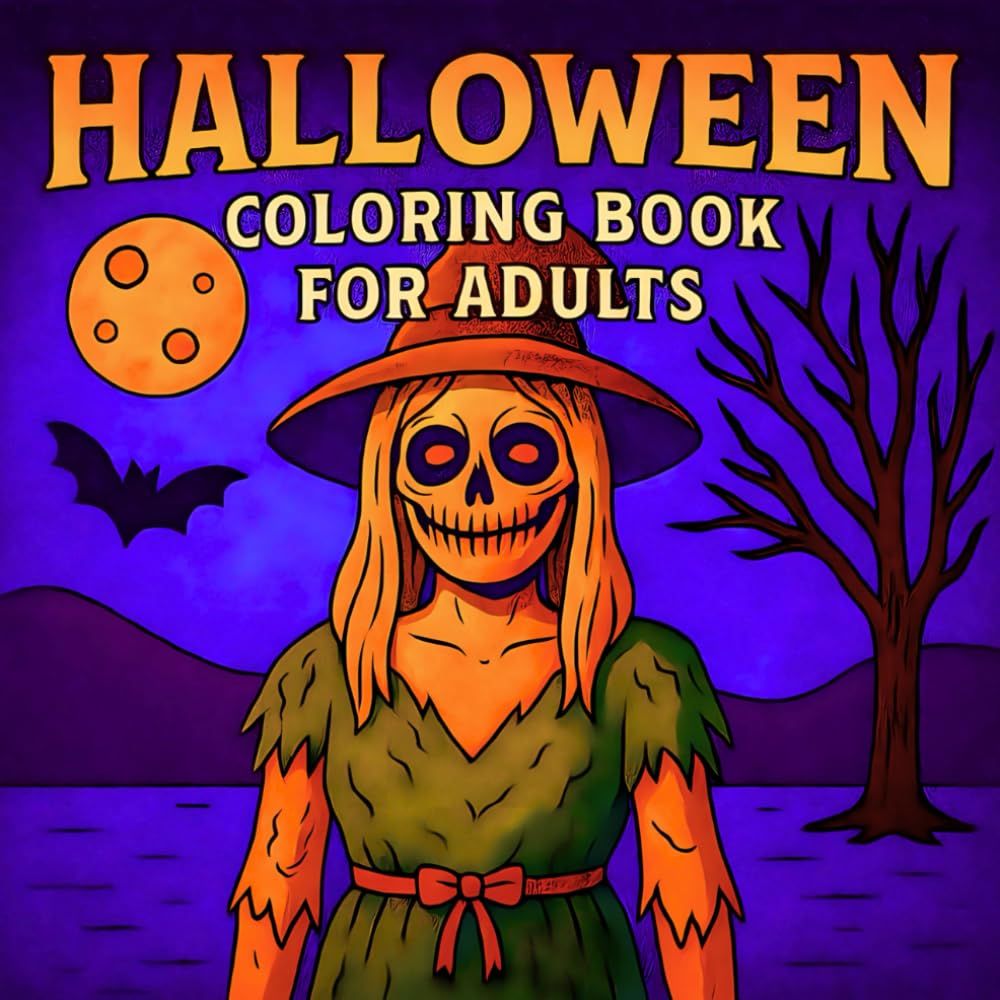 Halloween Coloring Book for Adults: 50 Macabre and Mysterious Horror Scenes Featuring Witches, Haunted Houses, Zombies, and More (Dark Fantasy Halloween Collection)
