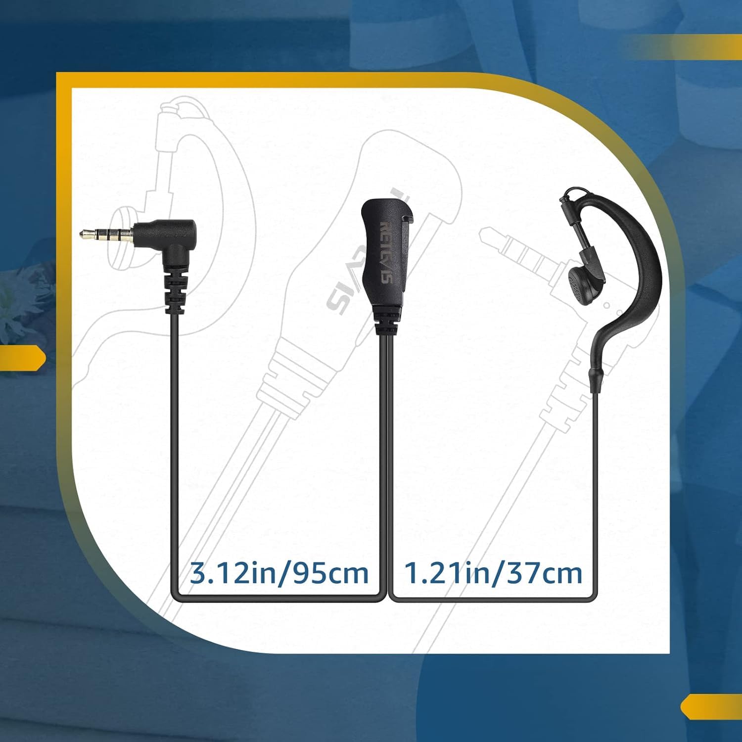 Retevis RT622P Walkie Talkie Auricolare 1 pin 3,5 mm Compatibile con RT622P RB619 B63S (2 Pezzi)