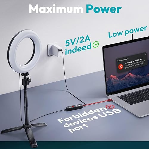 Miniatura 2 de Weilisi Iluminación de videoconferencia de 4000 mAh, luz suave para videoconferencias, luz de zoom para portátil con clip, luz de computadora con