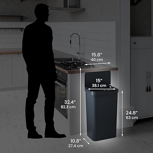 Miniatura 6 de iTouchless - Cubo de basura Prime de plástico de 13.2gal con sensor, duradero y antigolpes, automático, delgado y compacto para cocina, hogar,