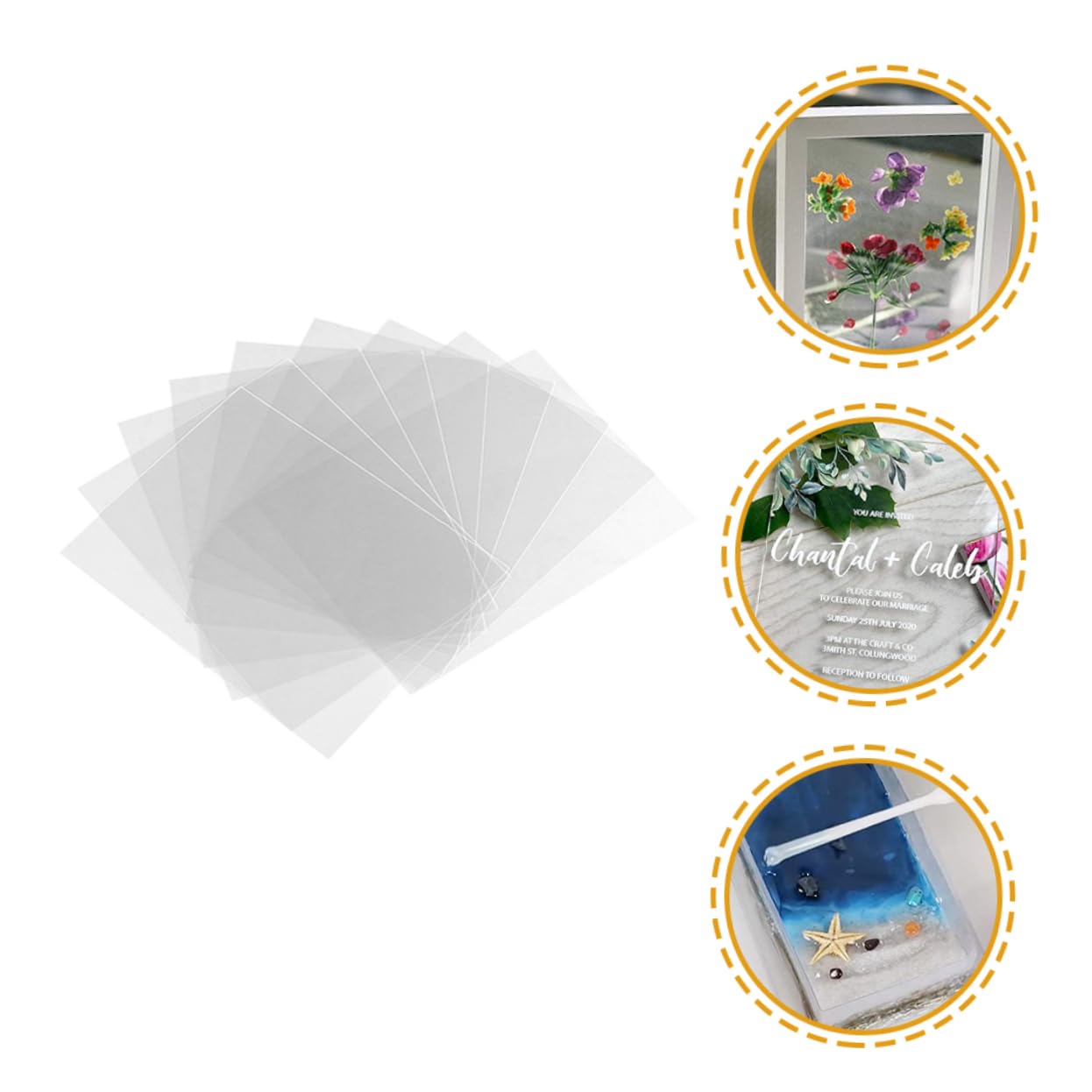 SOLUSTRE 30piezas Lámina De Plástico Transparente Shatterproof Para Proyectos De Manualidades y Enmarcado De Pósters Alta
