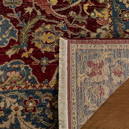 Tapete decorativo SAFAVIEH Kashan 2'6" x 4' rojo y azul miniatura 3