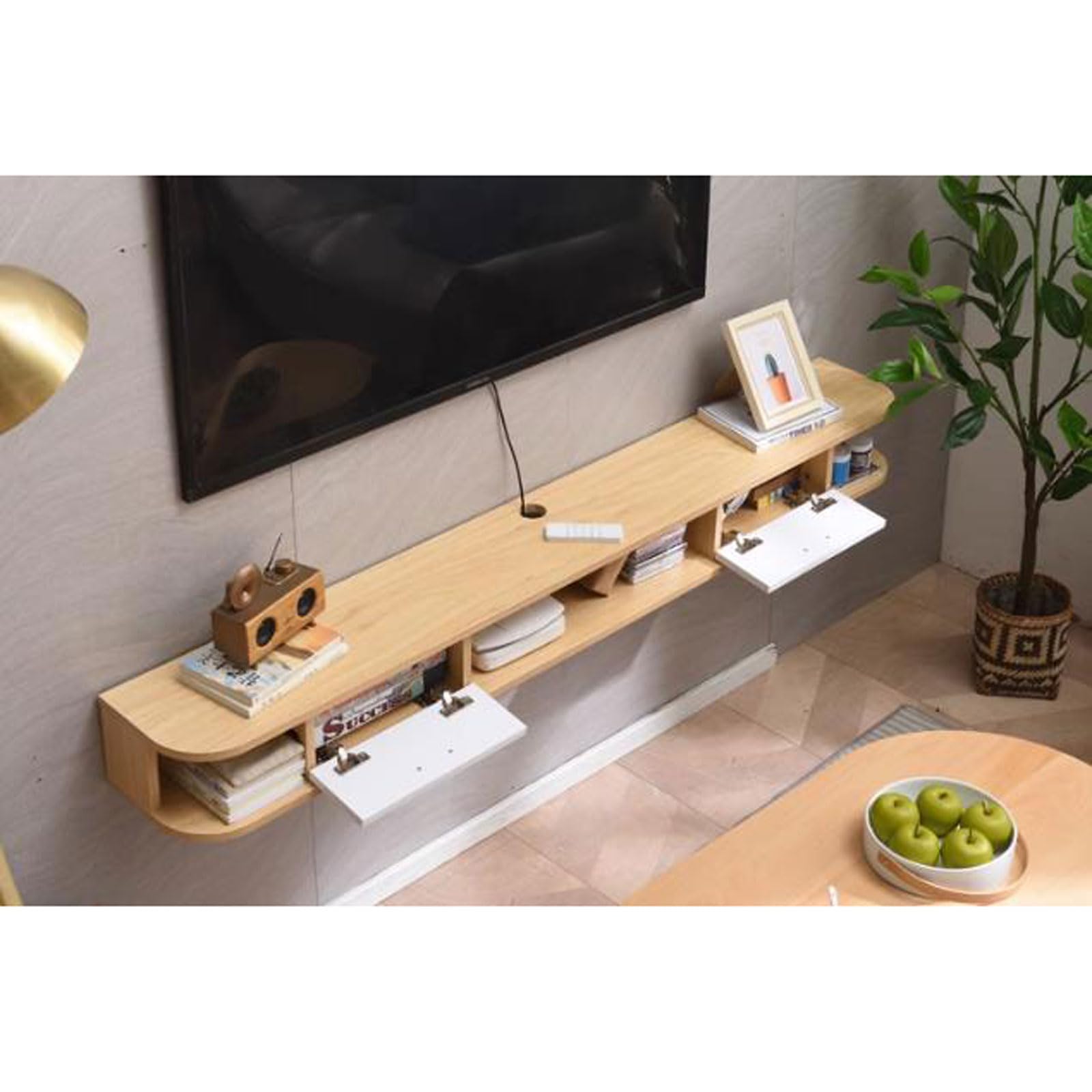 Mobile TV a parete Mensola TV mobile Mensola a muro Supporto TV Supporto TV multimediale Console TV Staffa Home Entertainment Center Audio/Video Hutch Scaffale elettronico per componenti TV