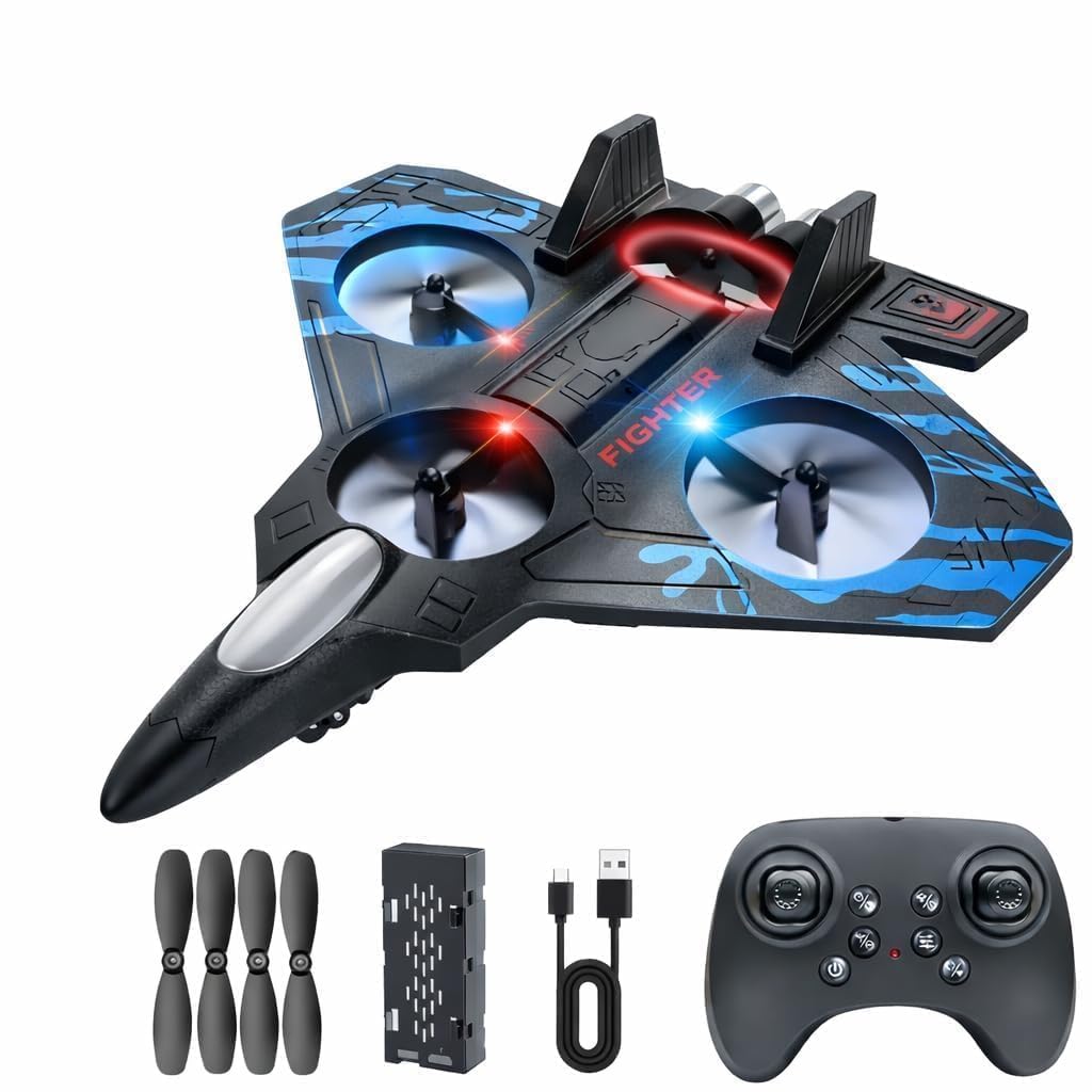 Mini RC Fighter Jet Drone for Kids & Adults, 2.4GHz Remote Control Airplane with Altitude Hold, One-Key Takeoff/Landing, 360° Flip, LED Lights, USB Rechargeable, Indoor & Outdoor Flying Toy-image-24