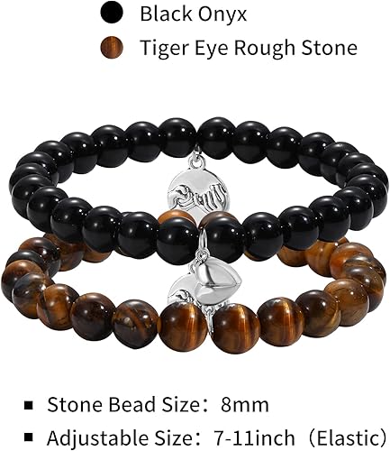 Miniatura 4 de GIEIWIW Magnetic Bracelets for Couples Love Bracelets Distance Natural Beaded Bracelet Valentines Day Gifts