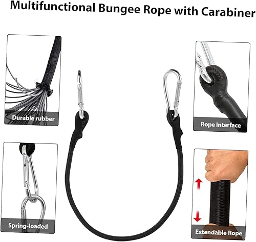 Miniatura 6 de Kisangel 24 cuerdas elásticas para exteriores, cuerdas elásticas ajustables para exteriores, correas elásticas de carga, correas de amarre para