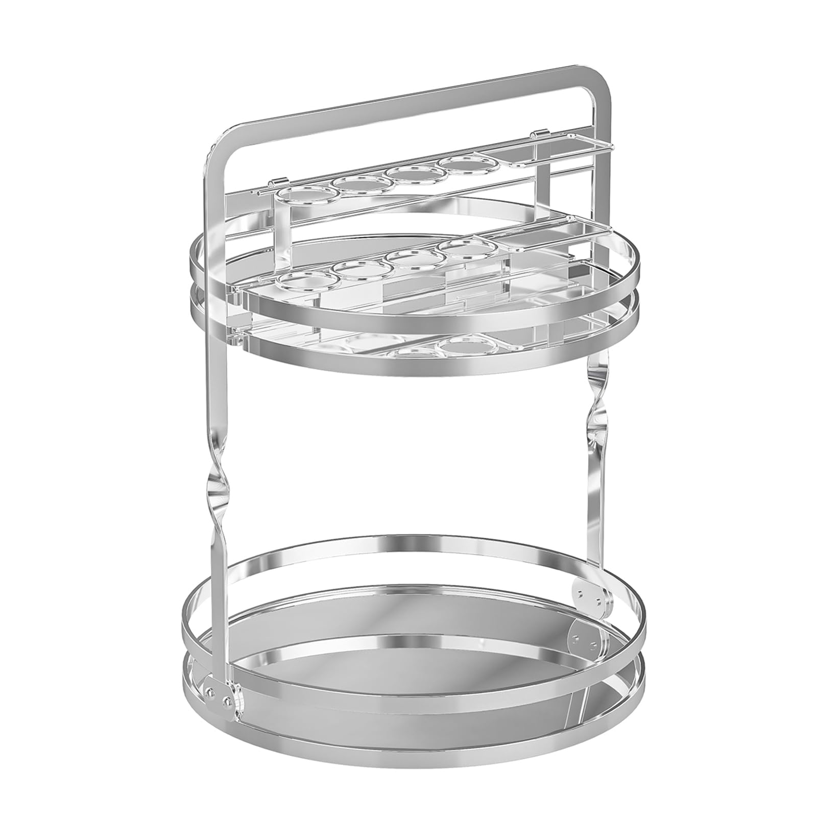 Liuzikun Ysjm Rotating Vanity Storage With Jewelry Hooks And Open Shelf Layout For Scents Creams Cosmetics Bathroom Countertop Planner