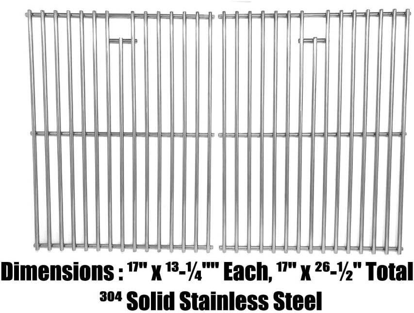 Replacement Stainless Cooking Grid for Kenmore 122.16119, 122.16129, 122.16641900, 122.16641901, 16641, 415.16107110, 720-0341, 720-0549, 415.1610621, 720-0670A Gas Grill Models, Set of 2