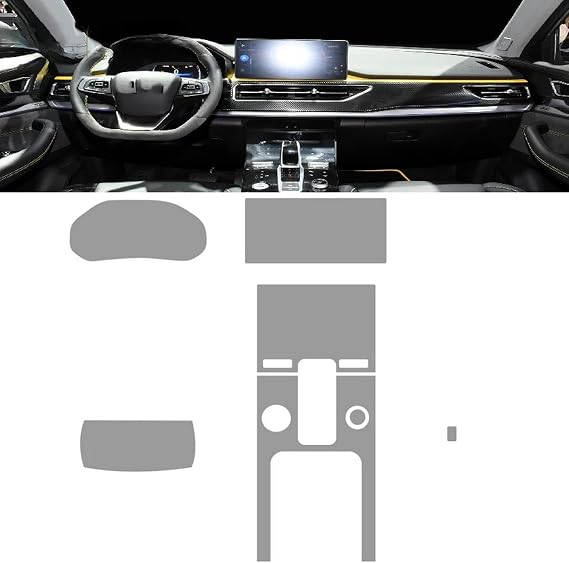 Car Interior Center Console Transparent TPU Protective Film Anti-Scratch Film Refit,for Chery Tiggo 8 Pro 2021-2022
