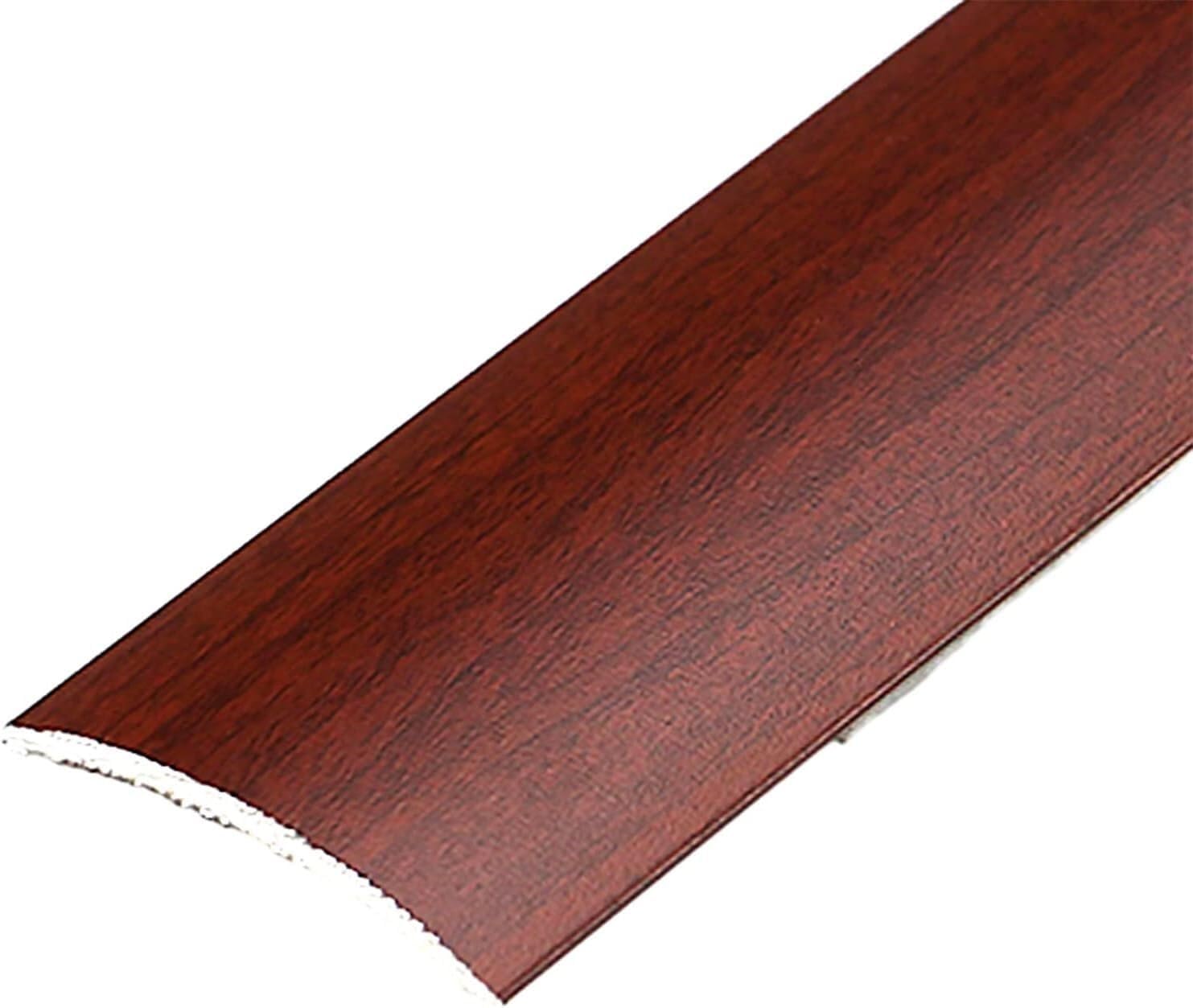 Self-Adhesive Woodgrain Metal Transition Strips, Floor Safety Threshold Strips, Cuttable Seam Adhesive Trims(Style B)