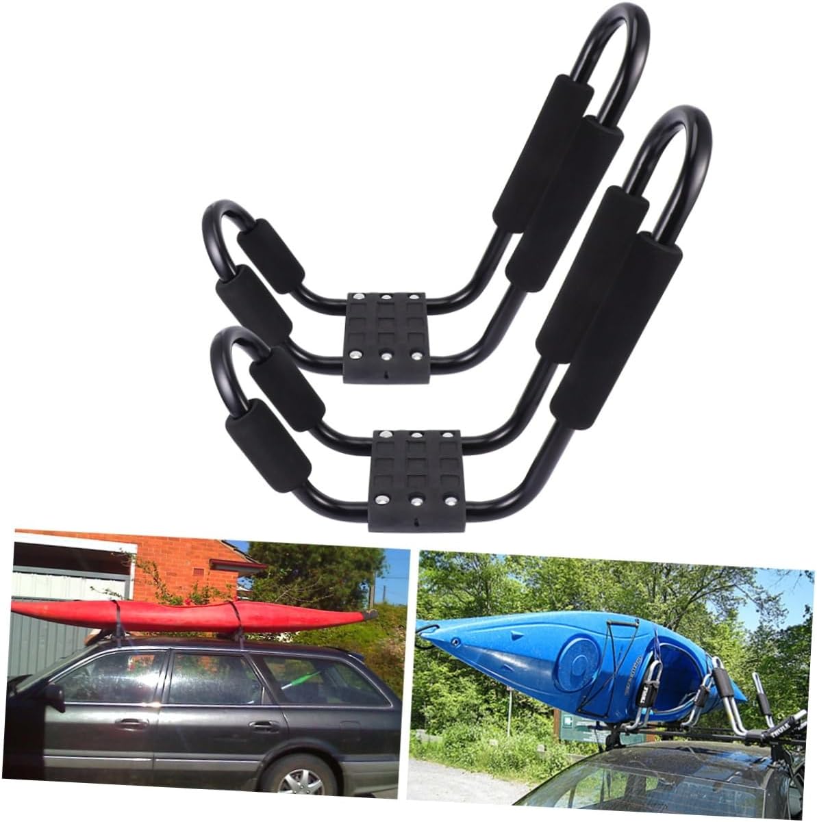 2Pcs Detachable Car Roof Rack for Kayak Canoe and Surfboard Heavy Duty Luggage Shelf Durable Construction for Easy Installation SUV and Car