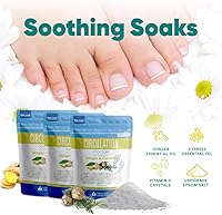 Vista 7 de Remojamiento de pies de circulación (paquete de 3 con cuchara) Sales de Epsom para remojar pies con aceites esenciales puros en bolsa sin BPA