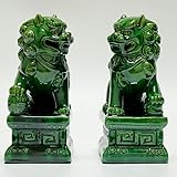 Qualité Céramique Premium: Ces statues Foo Dog sont faites à la main avec de la céramique de haute qualité, assurant une grande durabilité et un design détaillé, parfait pour la décoration intérieure et extérieure.