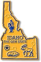 Vista 1 de Imán con diseño de mapa de estado, Idaho