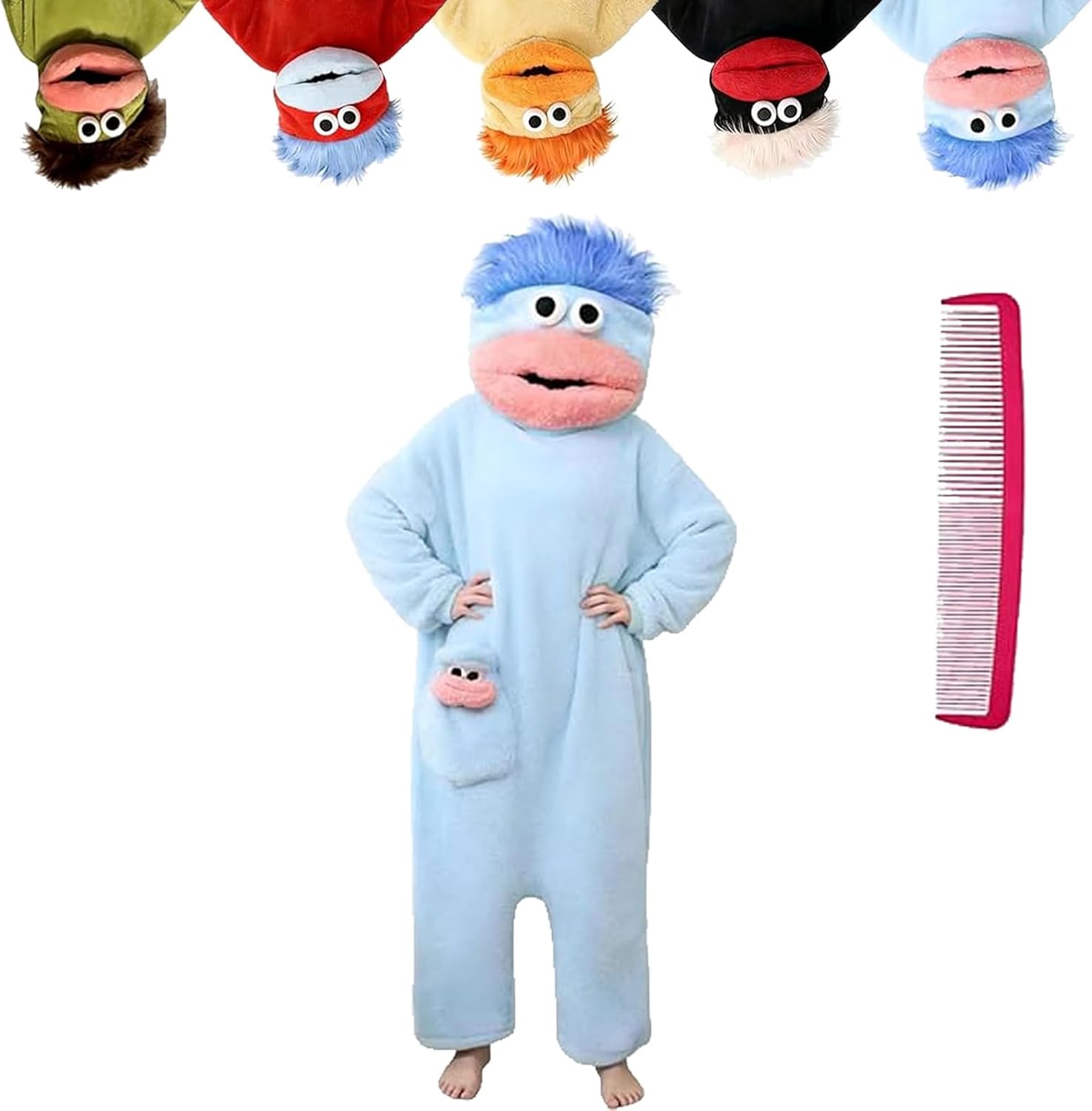 Silly Wearable Onesie, Big Mouth Monster Onesie, Funny Big Mouth Monster Jumpsuit for Adults