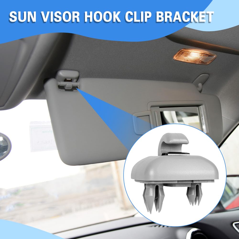 Middrivr 2 PCS Interior Sun Visor Hook Clip Bracket, Upgraded Car Interior Sunscreen Holder Hook, Interior Sun Visor Hook Clip Bracket Replacement for A1 A3 A4 A5 Q3 Q5, Replaces OEM # 8U0857562A