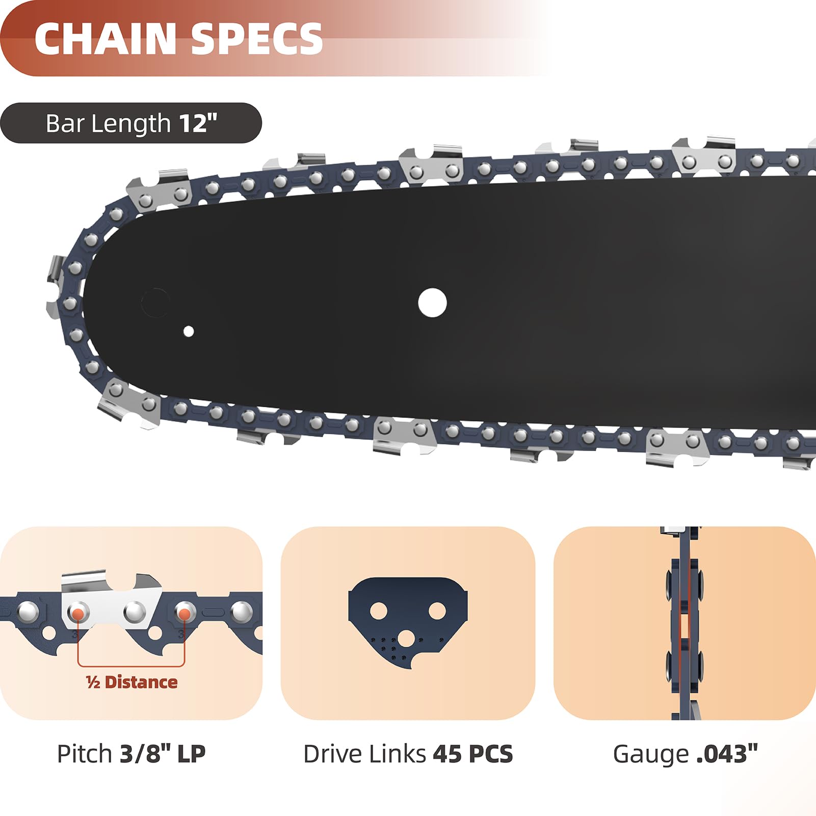 Amazon.com: 4 Pack 10 Inch Chainsaw Chain Compatible with Worx