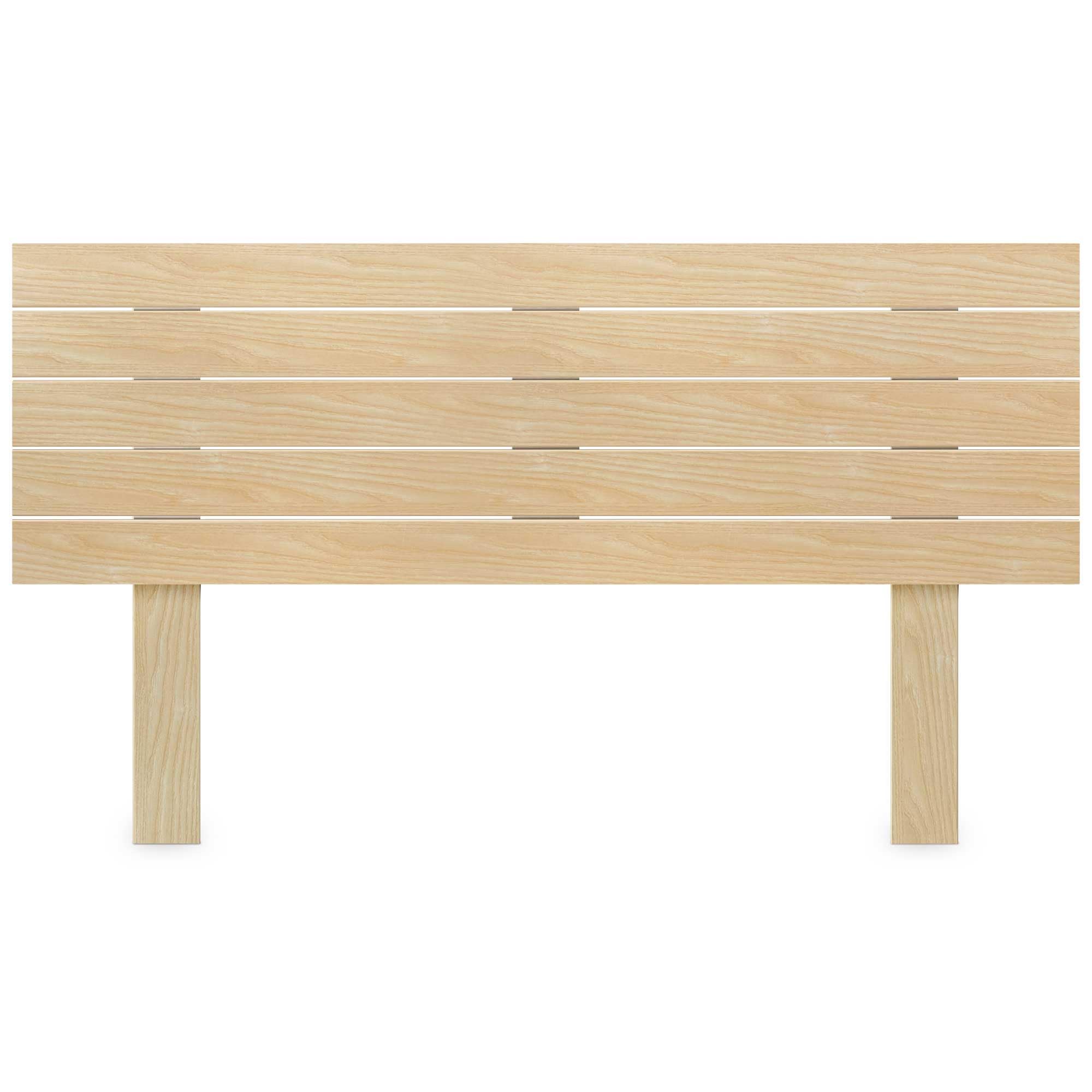 DHOME Zagłówek z Recyklingowanego Drewna MDF z Nogami w Stylu Poziomej Palety Przeznaczony do łóżek Paletowych z Wliczonymi Elementami Montażowymi (Naturalne Drewno, 160cm)