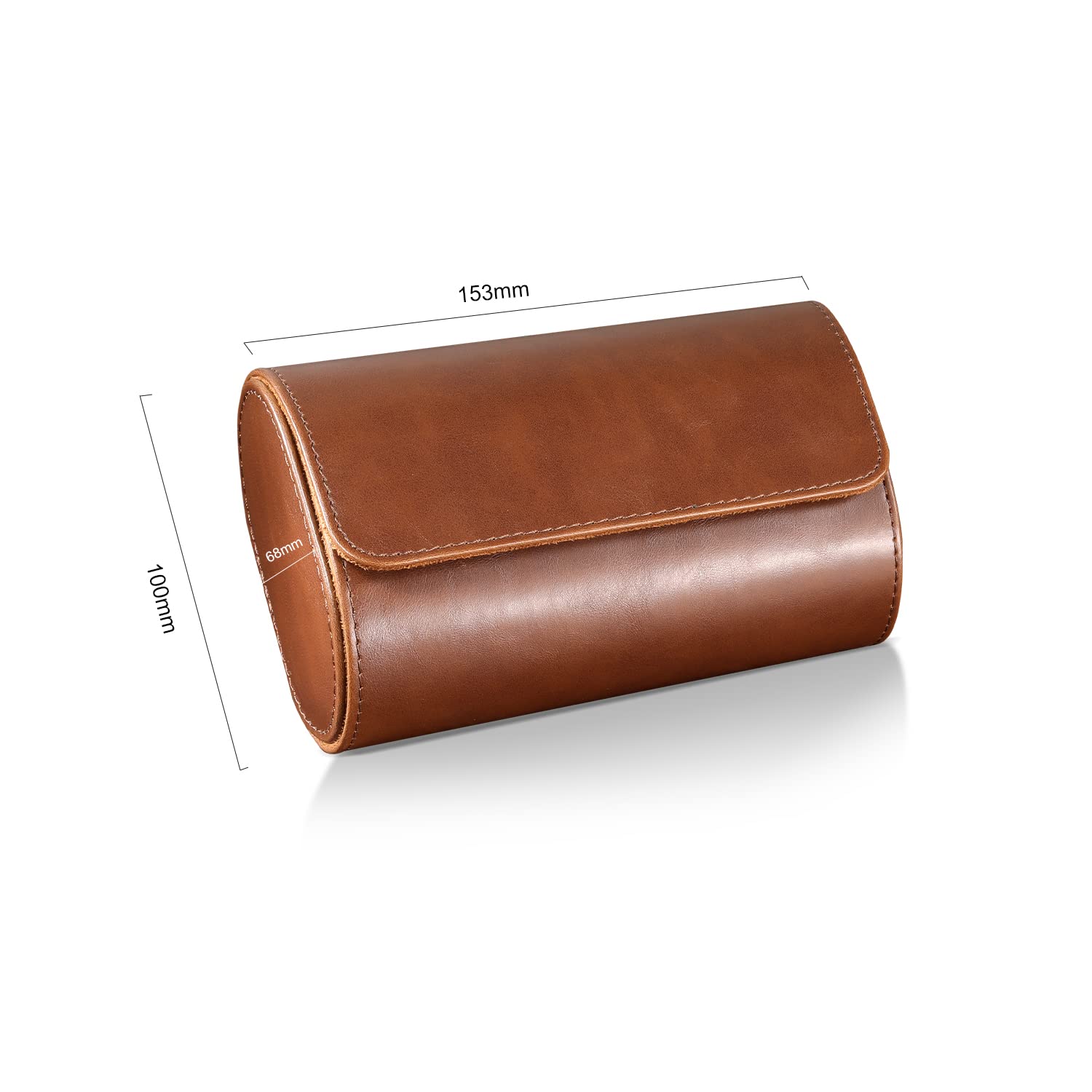 ROSELLE Watch Roll Travel Case for Men and Women- 2 Watch Storage and Organizer-Secure Storage with Innovative Removable Pillows & Solid Dividers for Home, Travel and Display (Brown-2 Slot)