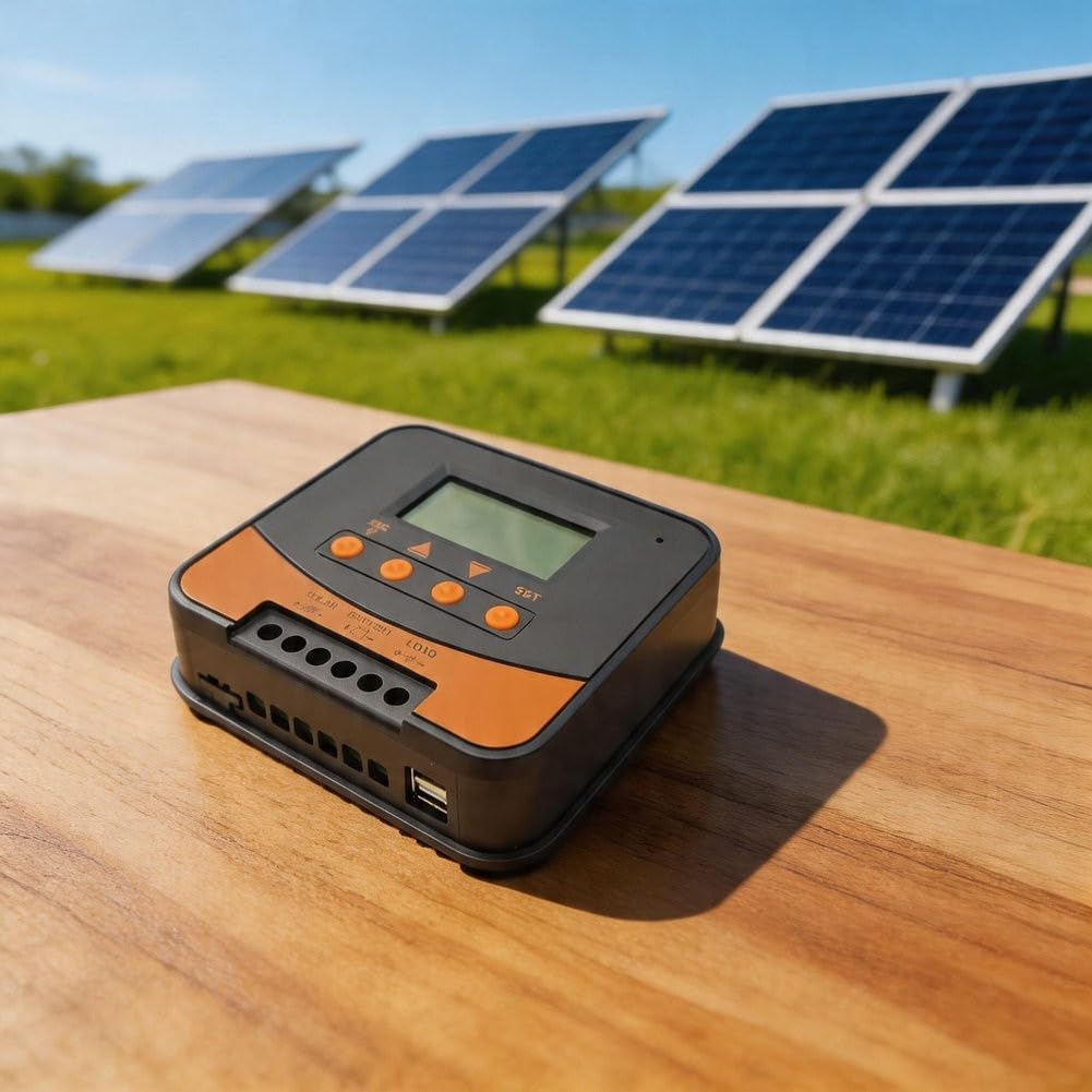MPPT Contrôleur de charge solaire 10 A 12 V 24 V Détection automatique de tension Charge rapide pour camping-car Marine pour système hybride Lithium pour régulateur de panneau AGM 146 x 136 mm (10 A)