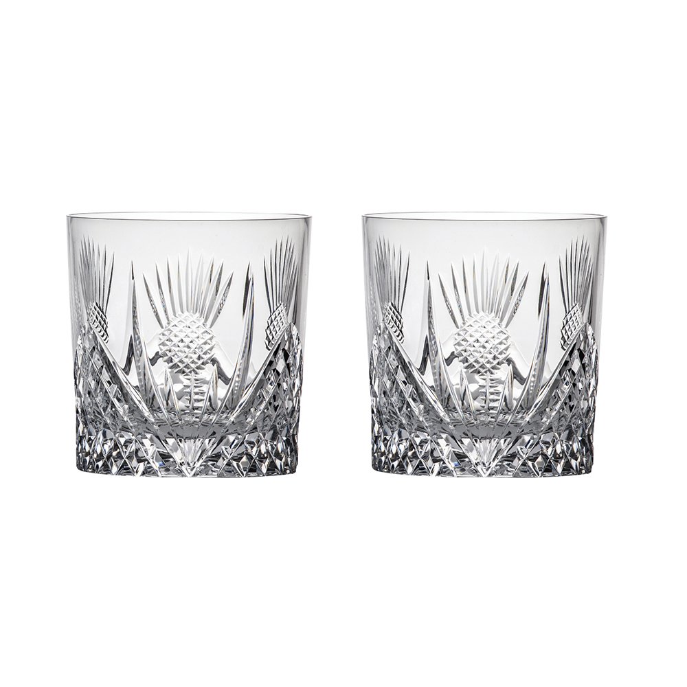 Scottish Thistle 2 Small Whisky Tumbler 9oz (Gift Box)