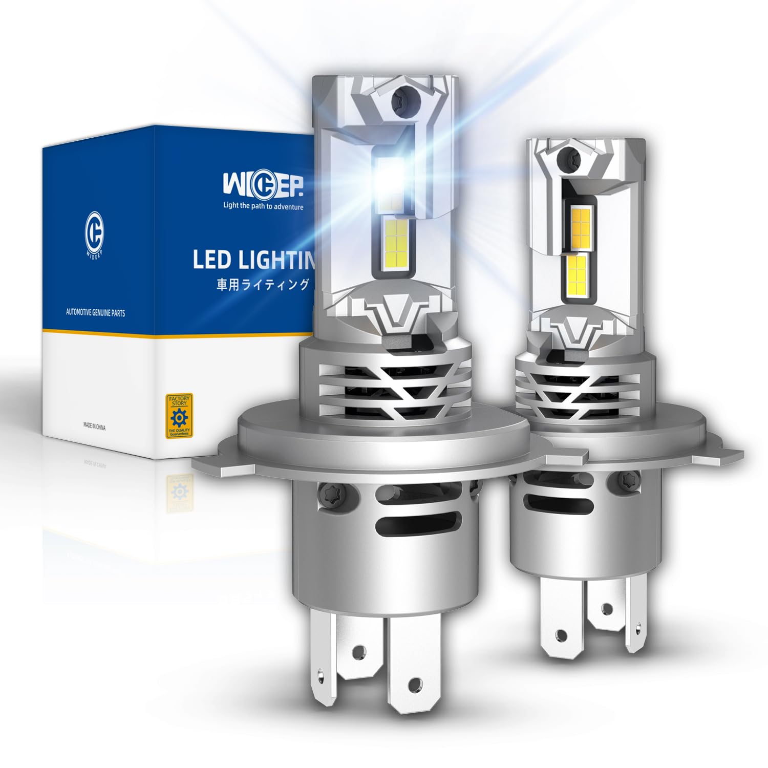 Lampadine H4/9003 HB2 LED per fari, 6500 K, abbaglianti e anabbaglianti, ricambio per lampadine alogene LLB472/472, impermeabili IP67, wireless, plug N Play, 2 pezzi