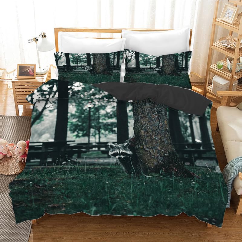 Housse de couette 140x200 raton laveur pour une décoration de chambre nature