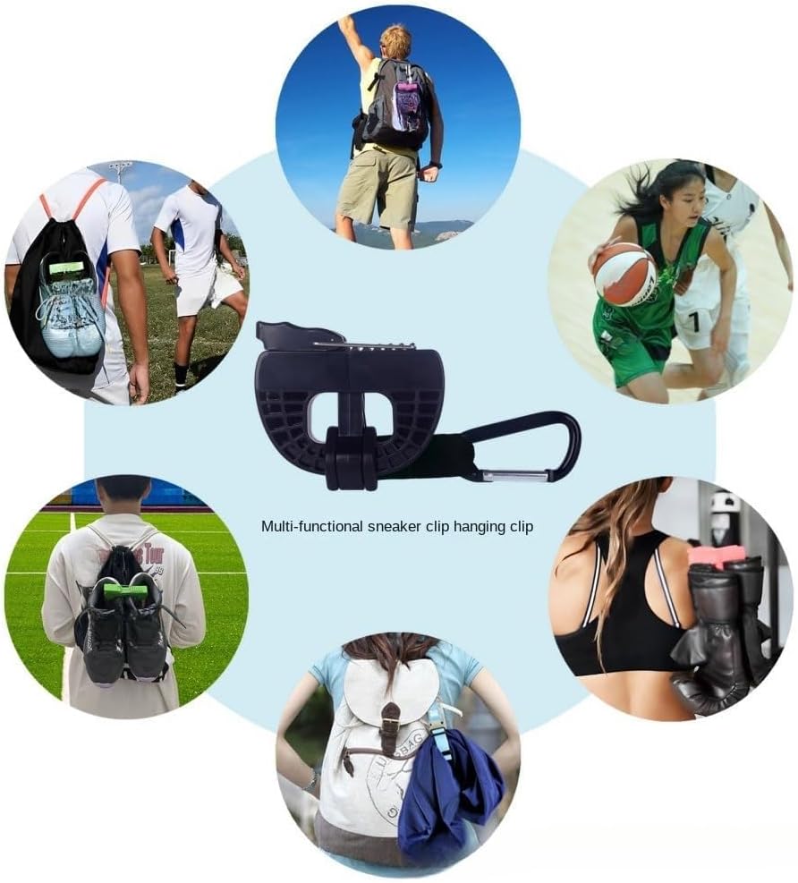 ​Portable Footwear Clip with Carabiner Hands-Free Gear Hook for The Shoe Spikes or Equipment Attached to the Bag