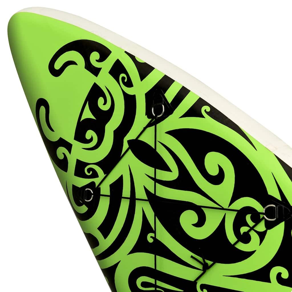 Set di tavola da SUP gonfiabile, 320 x 76 cm, verde, per sport acquatici, surf, touring, yoga, per adulti e bambini, include pompa, zaino, guinzaglio, pinna e accessori