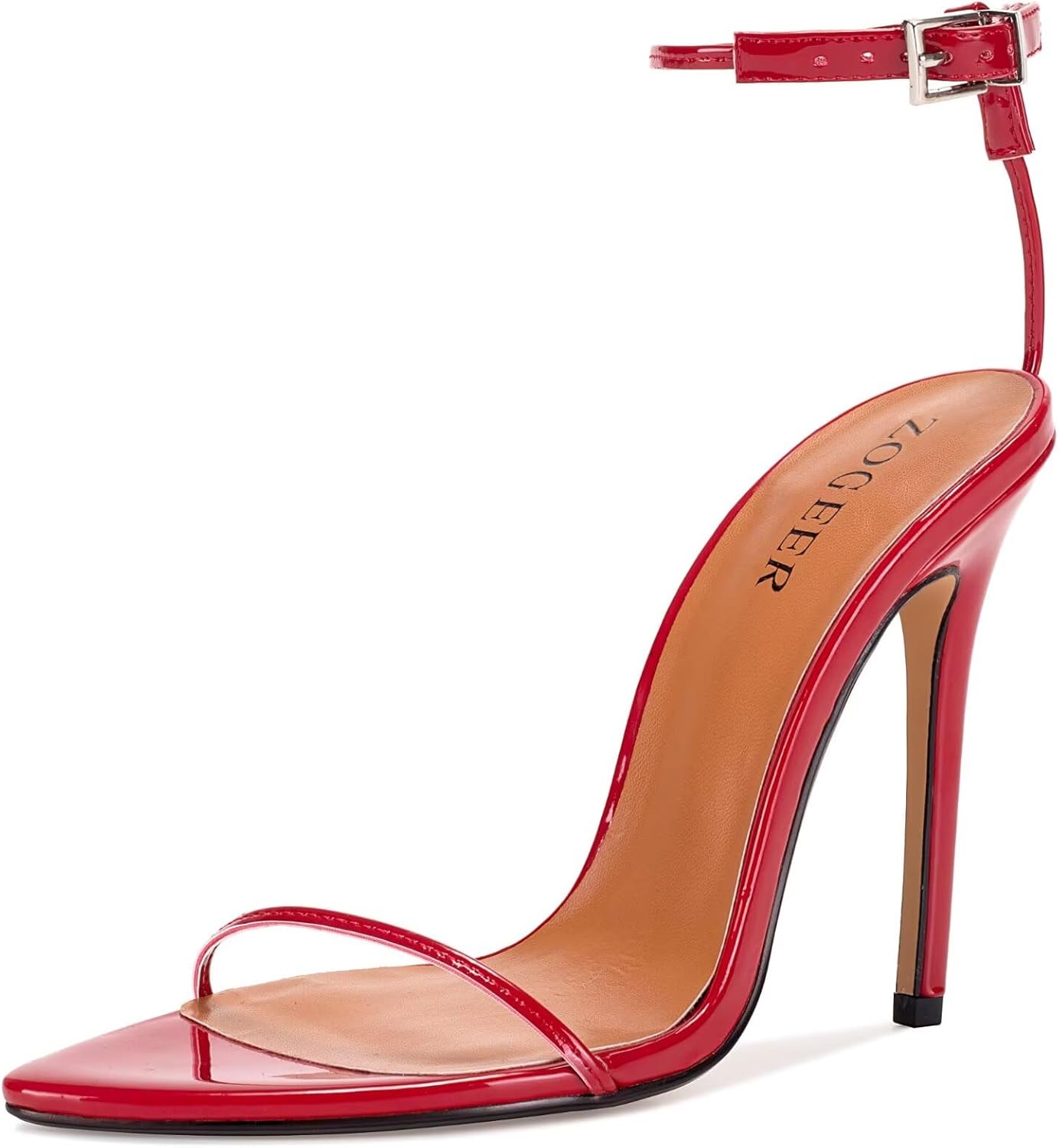 Women's Stiletto High Heeled Sandals 4.7 inch Sexy Strappy Open Toe Black Red Heels Wedding Party Evening Prom Dance Dressy Shoes