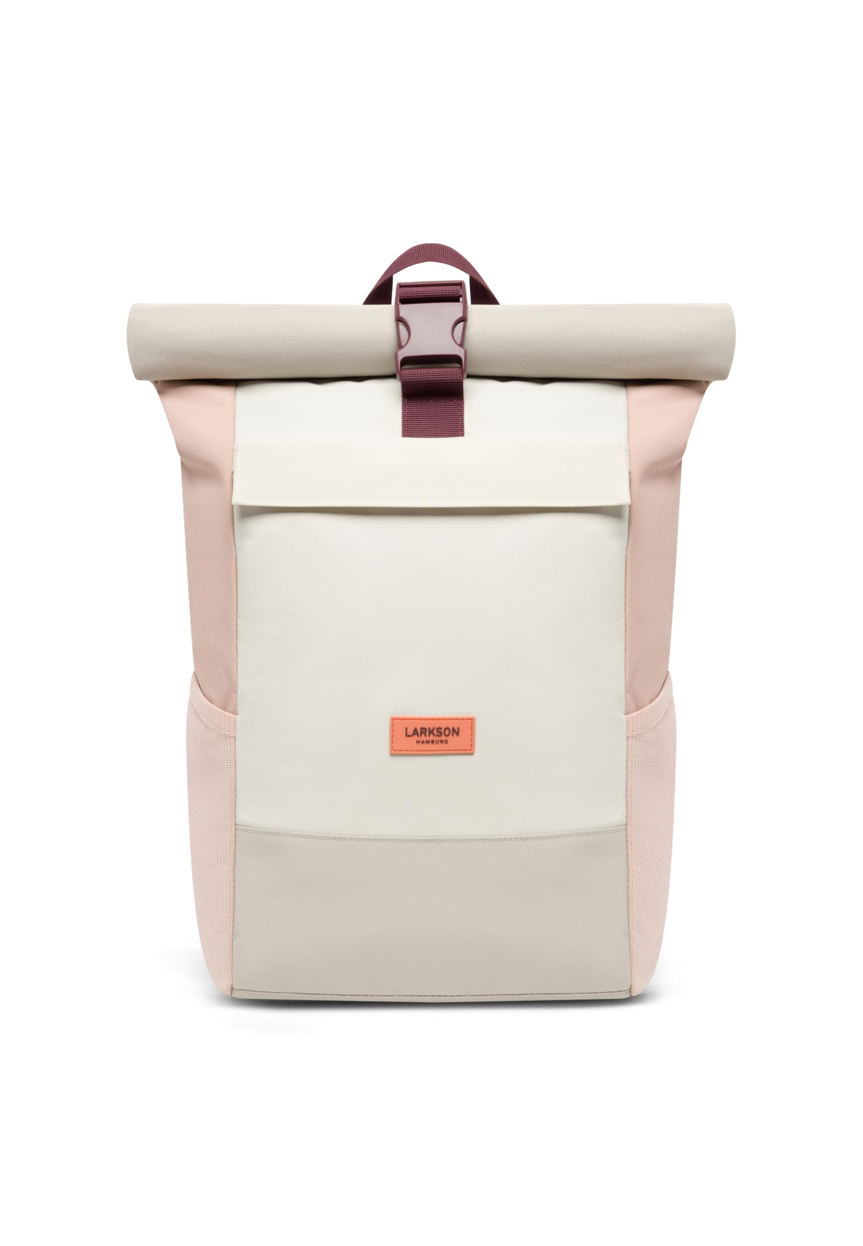 Roll Top Backpack Women & Men Beige Rose - No 4 - Rucksack for University, School, Office - College Laptop Bag 16 Inches - Water-Repellent-image-27