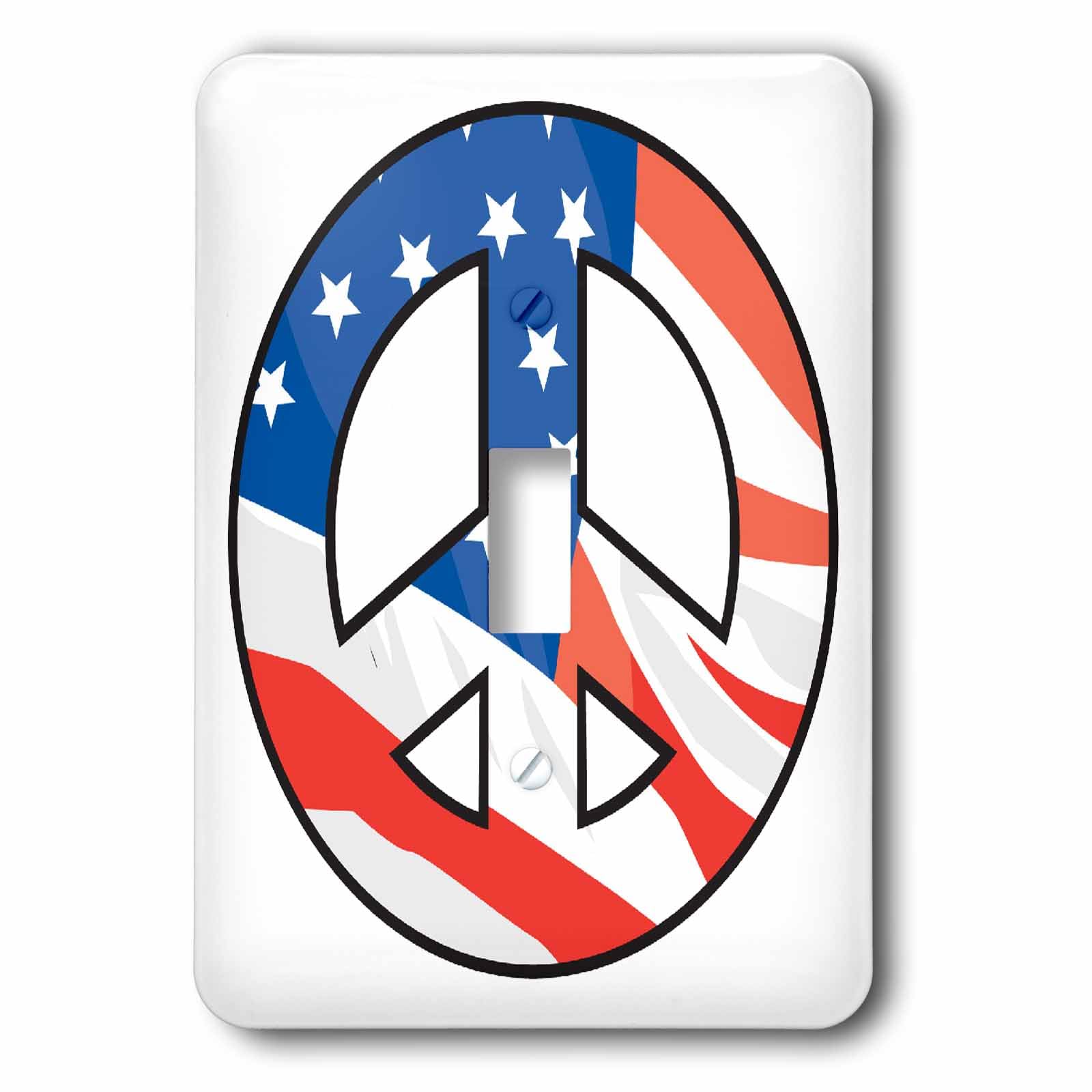 Symbole de paix drapeau américain pour interrupteur de chambre style USA