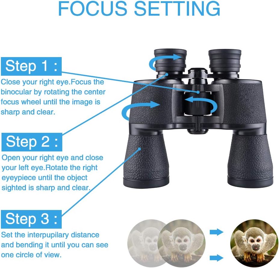 Nеw Arrіvаlѕ CCCTY 20X50 Binoculars for Adult，HD Professional/Waterproof Binoculars with Clear Weak Light Night Vision for Bird Watching Travel Hunting-BAK4 Prism FMC Lens-with Case and Strap