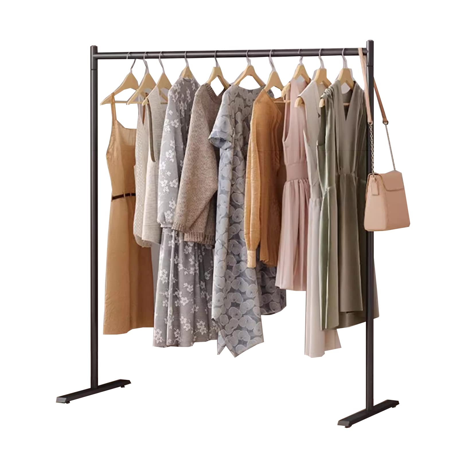 YNBSHGAA Commercial Clothing Rack - Heavy Duty Metal Display Stand, Easy Assembly, Perfect for Boutique & Store Showcase,Black-100X40X150CM