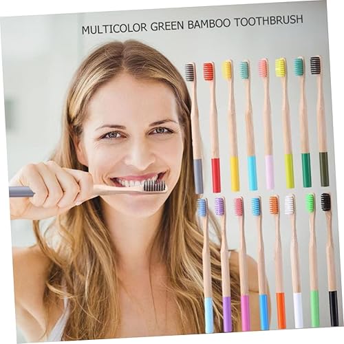 Miniatura 5 de LALAFINA Cepillo de dientes de bambú Cepillo de dientes de bambú natural Cepillos de dientes sostenibles Cepillos de dientes de limpieza orgánicos