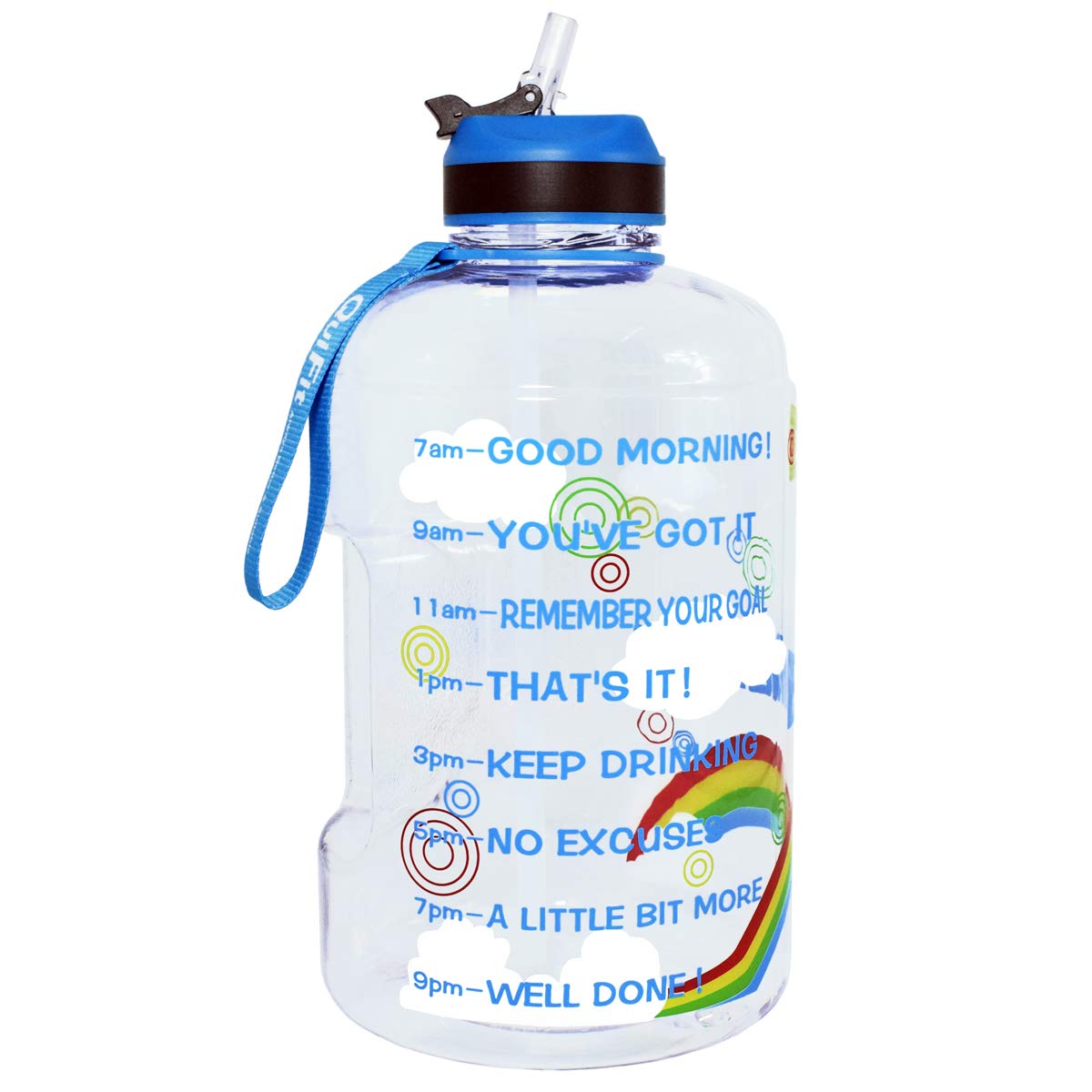 Buy QuiFit Motivational Gallon Water Bottle with Straw & Time Marker