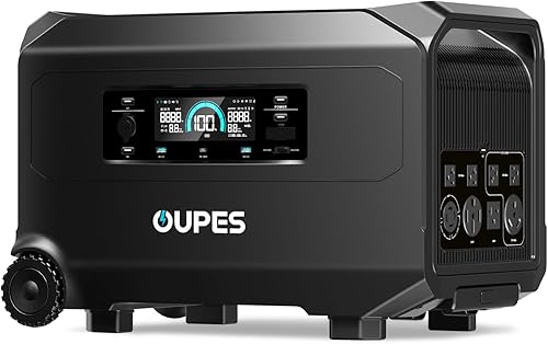 OUPES Guardian 6000 Estación de energía portátil, batería LiFePO4 de 4608 Wh, salida de 6000 W (aumento de 7200 W), voltaje dual de 120 V240 V,