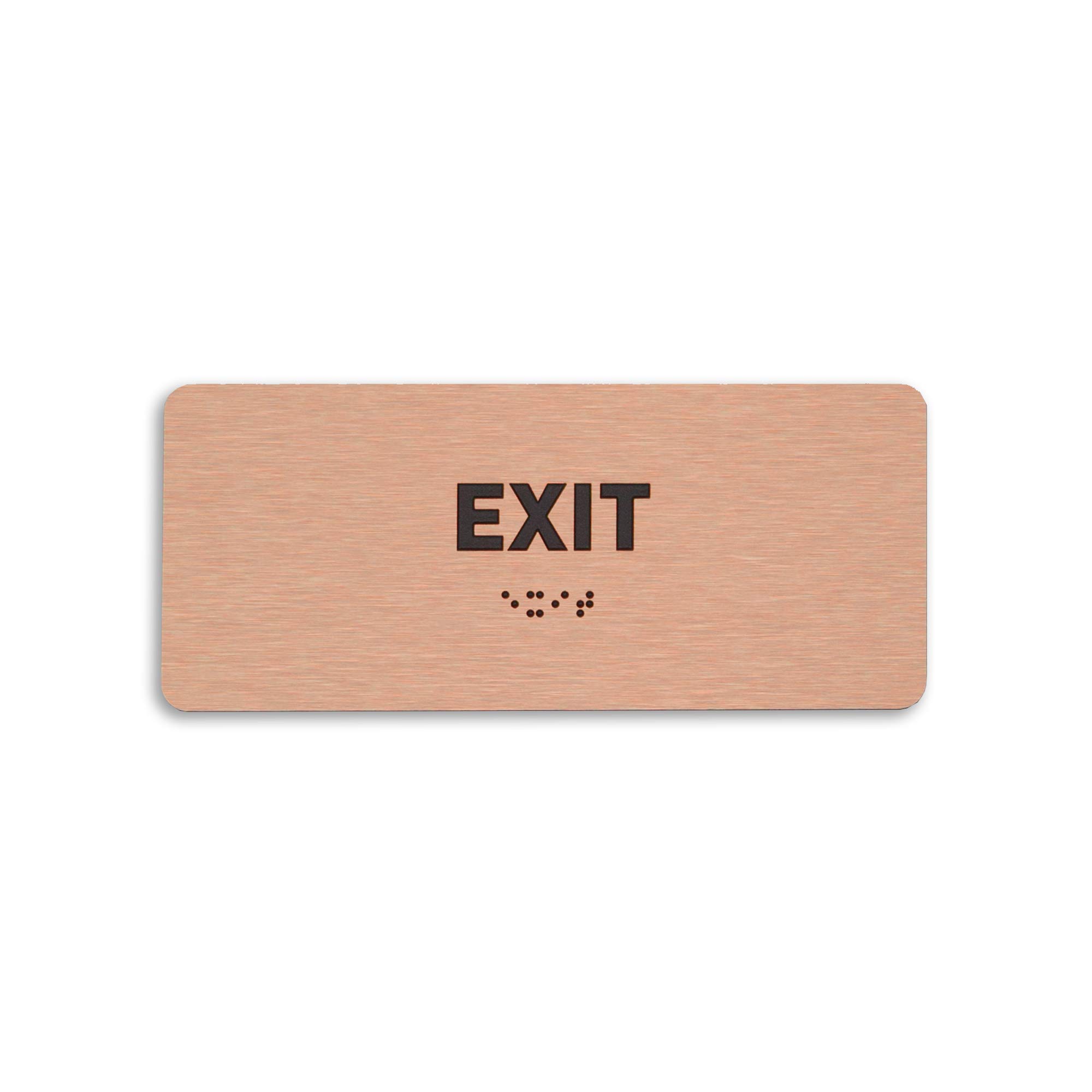 Exit Identification Sign - ADA Compliant Sign, Raised Icons, Raised Braille, Brushed Bronze, TCO Inspection Certified (7"W x 3"H) - by GDS