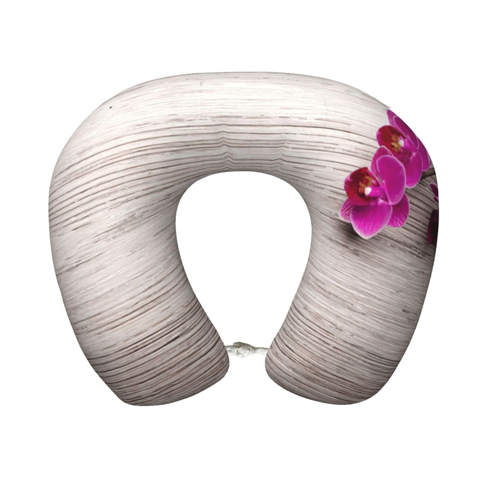 yagDAA Orchid Print U-Shape Travel Neck Pillows Memory Foam Neck Pillow For Airplane Car Office Sleeping Rest