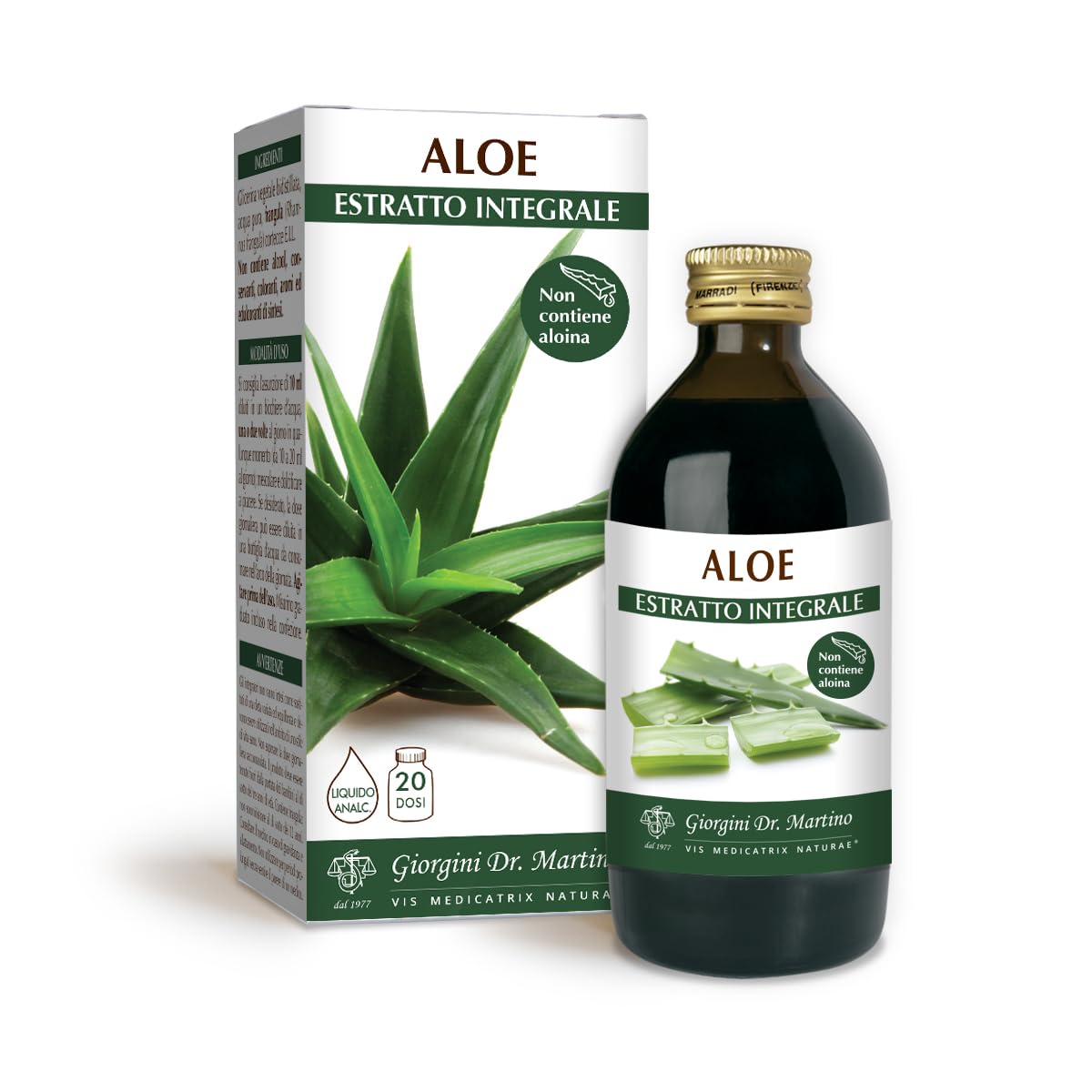 Dr Giorgini ALOE Estratto Integrale Liquido Analcoolico - 200 ml (integratore a base di gel di aloe, utile per favorire le funzioni depuratove dell'organismo)