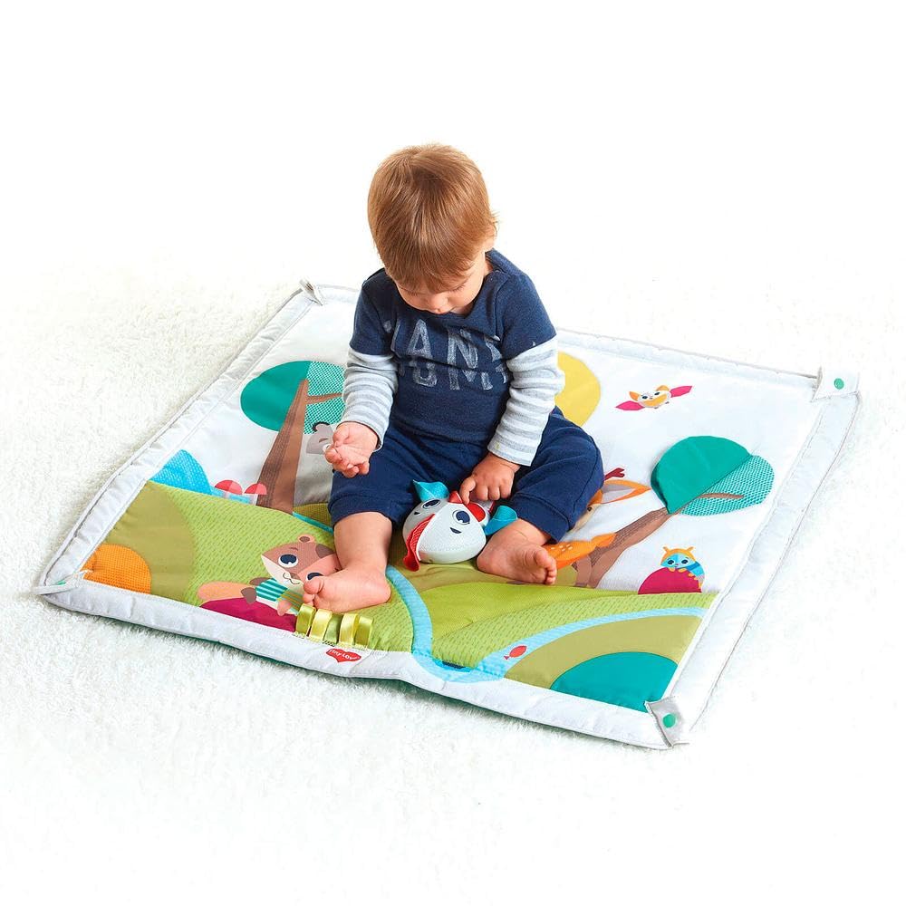Tiny Love Deluxe, Tapis d’Éveil Bébé Musical 2-en-1, 0 Mois+, Tapis de Jeux Bébé Polyvalent, 18 Activités, Jouet Musical à Emporter, Arches Réglables, Développement Cognitif, Into the Forest