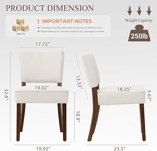 Miniatura 2 de COLAMY Juego de 6 sillas tapizadas para comedor, sillas modernas de cocina con respaldo, sillas laterales de comedor de estilo granja con patas de