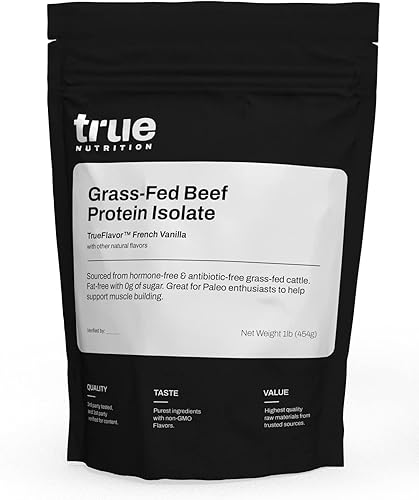 True Nutrition Proteína de carne de res alimentada con pasto aislado 0.79 onzas de proteína de carne paleo, cetogénica y carnívora por porción,