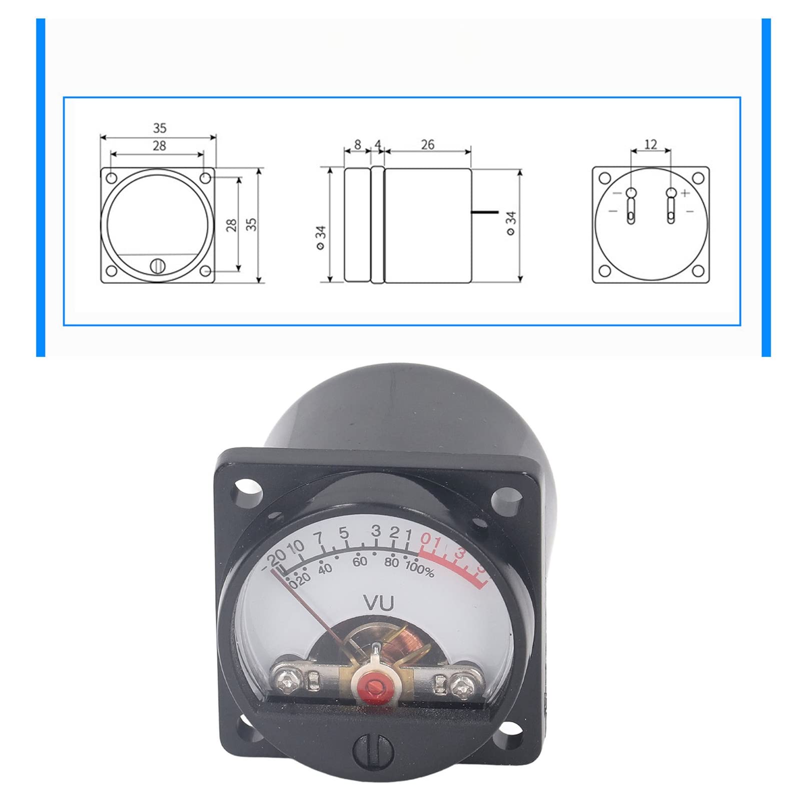 Septpenta 2 Teiliges Vu Meter, Audiopegel Zeigeranzeige, LED Hintergrundbeleuchtung, Klare Anzeige Der Testergebnisse, Großer Messbereich, Leicht, Zum
