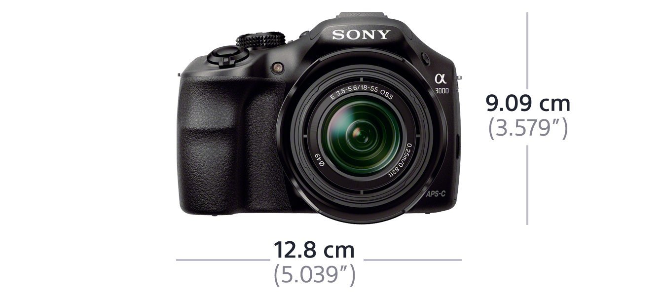Sony ILCE3000KB a3000 E-Mount Systemkamera im SLR Gehäuse (20 Megapixel, Exmor APS-C CMOS Sensor, 7,6 cm (3 Zoll) LCD-Display, Live View, Full HD Video) inkl. E 18-55mm OSS Objektiv schwarz